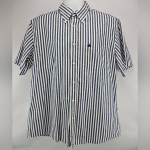 Brooks Brothers 1818 Regent Fit Button-down Short-sleeve Shirt Blue/White Large